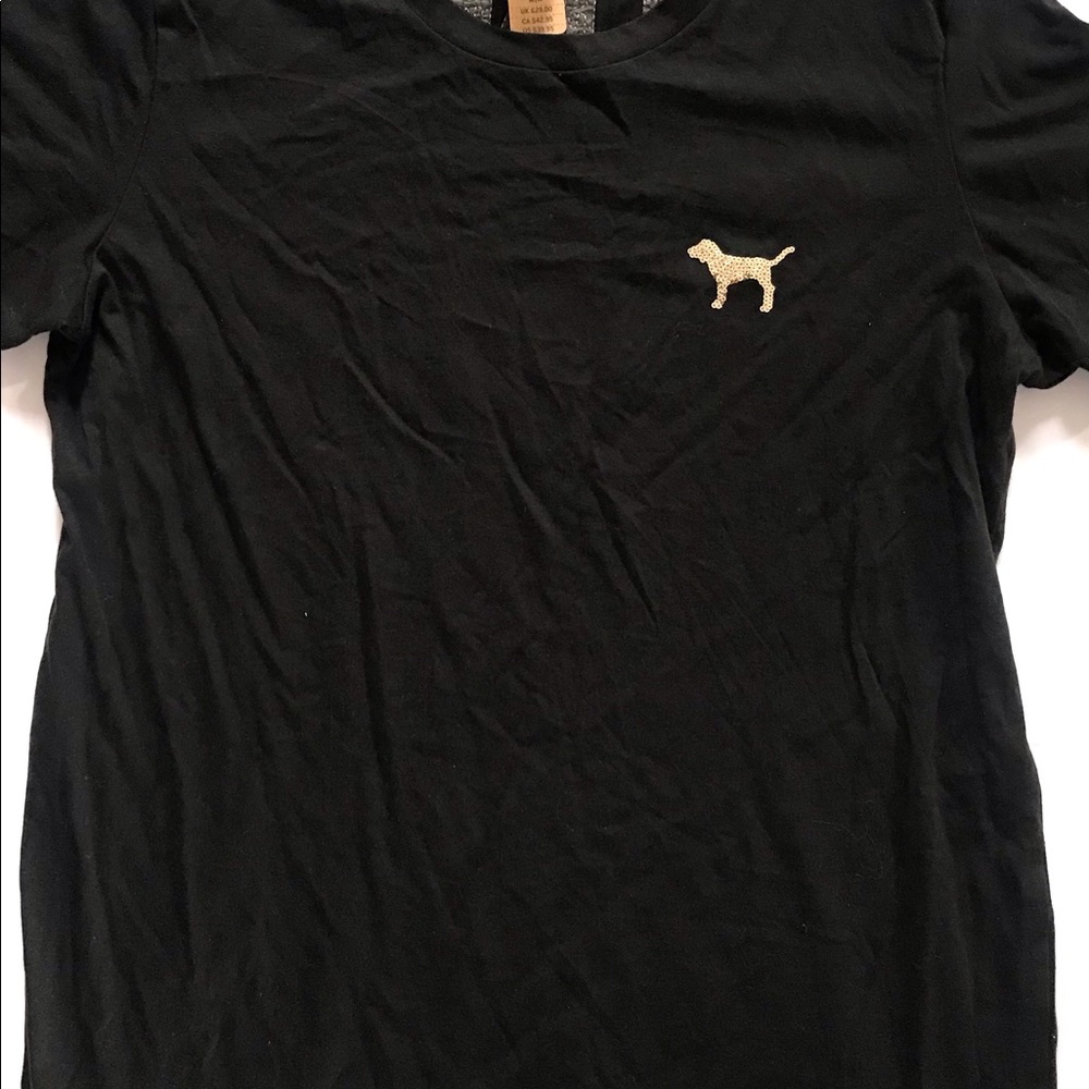 New Victorias Secret Pink Medium Bling short sleeve T-shirt.  plus free gift - Picture 2 of 3